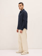 Men's Blue Casual Regular Fit Solid Full Sleeves Shirt