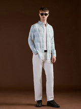 Men's Green Casual Slim Fit Checked Full Sleeves Shirt