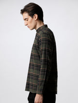 Men's Olive Casual Checked Slim Fit Full Sleeves Shirt