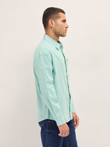 Men's Blue Casual Regular Fit Solid Full Sleeves Shirt