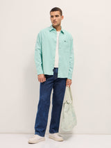 Men's Blue Casual Regular Fit Solid Full Sleeves Shirt
