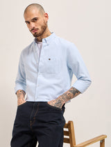 Men's Casual Slim Fit Striped Full Sleeves Shirt