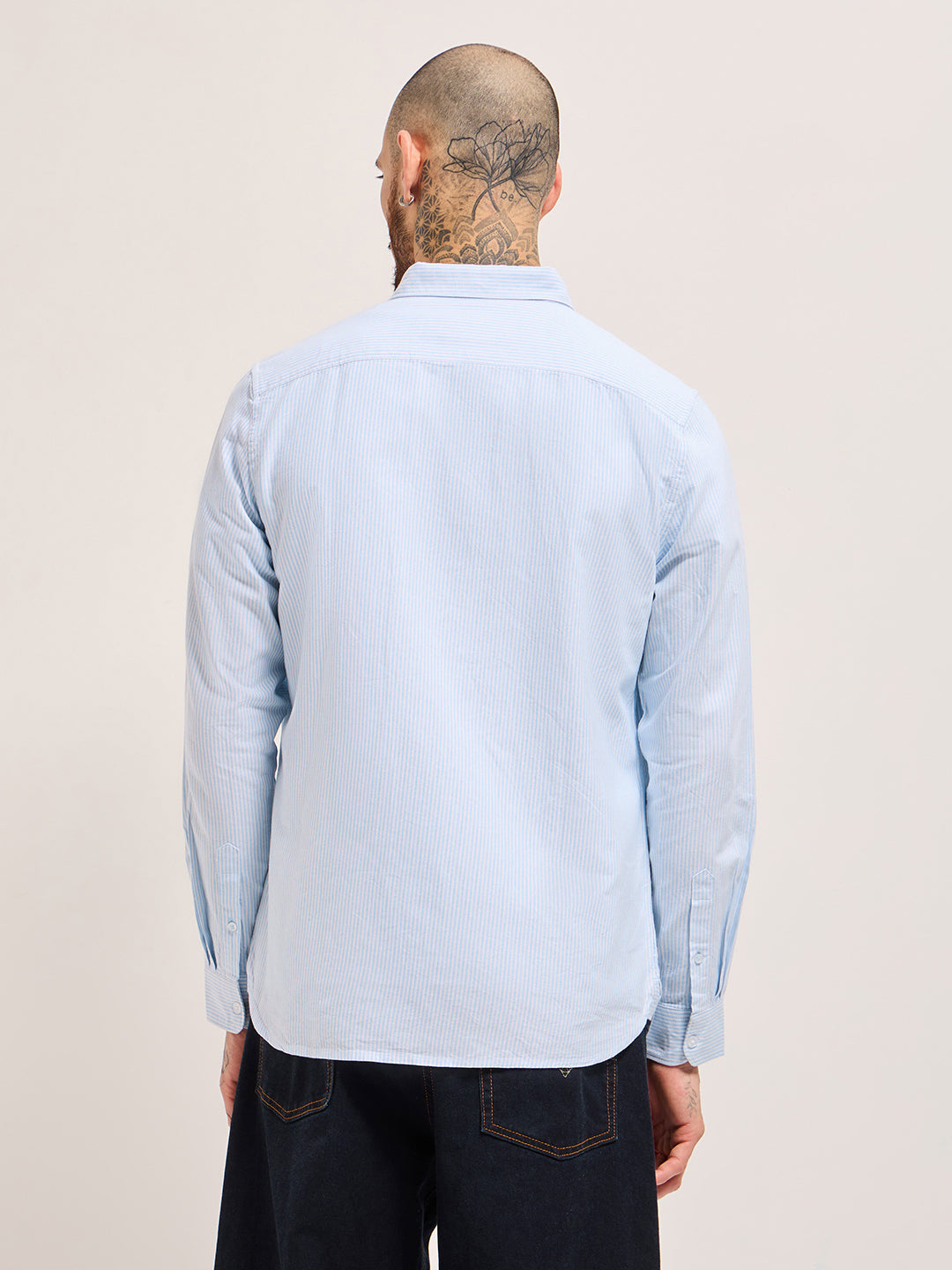 Men's Casual Slim Fit Striped Full Sleeves Shirt