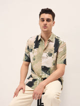 Men's Multicolor Casual Regular Fit Printed Half Sleeves Shirt
