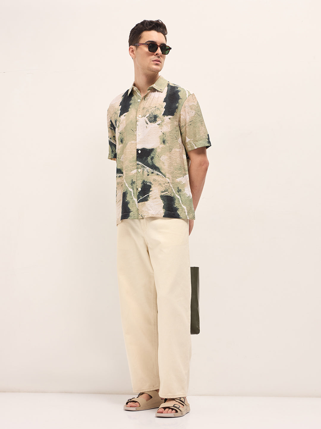 Men's Multicolor Casual Regular Fit Printed Half Sleeves Shirt