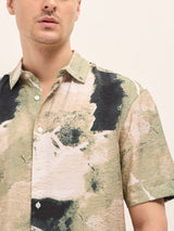 Men's Multicolor Casual Regular Fit Printed Half Sleeves Shirt