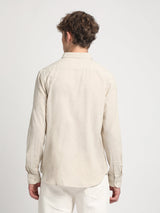 Men's Beige Casual Solid Slim Fit Full Sleeves Shirt