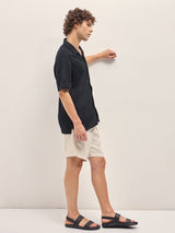 Men's Black Self Design Regular Fit Casual Shirt