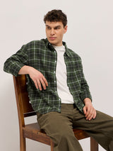 Men's Casual Regular Fit Checked Full Sleeves Shirt