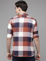 Men's Multicolor Casual Checked Slim Fit Full Sleeves Shirt
