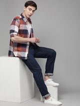Men's Multicolor Casual Checked Slim Fit Full Sleeves Shirt
