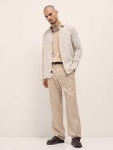 Men's Beige Casual Slim Fit Printed Full Sleeves Shirt