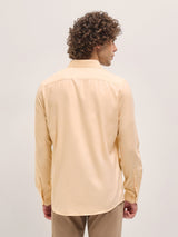 Men's Beige Formal Tapered fit Solid Full Sleeves Shirt