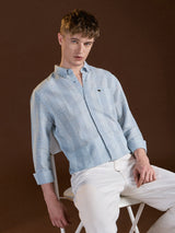 Men's Blue Casual Slim Fit Striped Full Sleeves Shirt