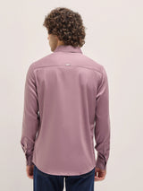 Men's Purple Casual Slim Fit Solid Full Sleeves Shirt