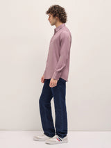 Men's Purple Casual Slim Fit Solid Full Sleeves Shirt