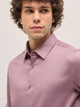 Men's Purple Casual Slim Fit Solid Full Sleeves Shirt