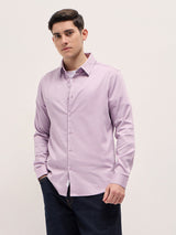 Men's Purple Casual Slim Fit Solid Full Sleeves Shirt