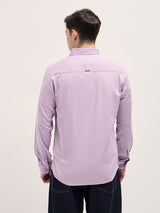 Men's Purple Casual Slim Fit Solid Full Sleeves Shirt