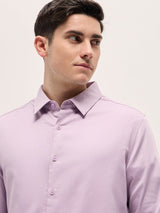 Men's Purple Casual Slim Fit Solid Full Sleeves Shirt