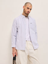 Men's Casual Slim Fit Striped Full Sleeves Shirt