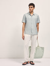 Men's Blue Casual Regular Fit Solid Half Sleeves Shirt