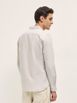 Men's Beige Casual Slim Fit Striped Full Sleeves Shirt