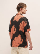 Men's Black Casual Regular Fit Printed Half Sleeves Shirt