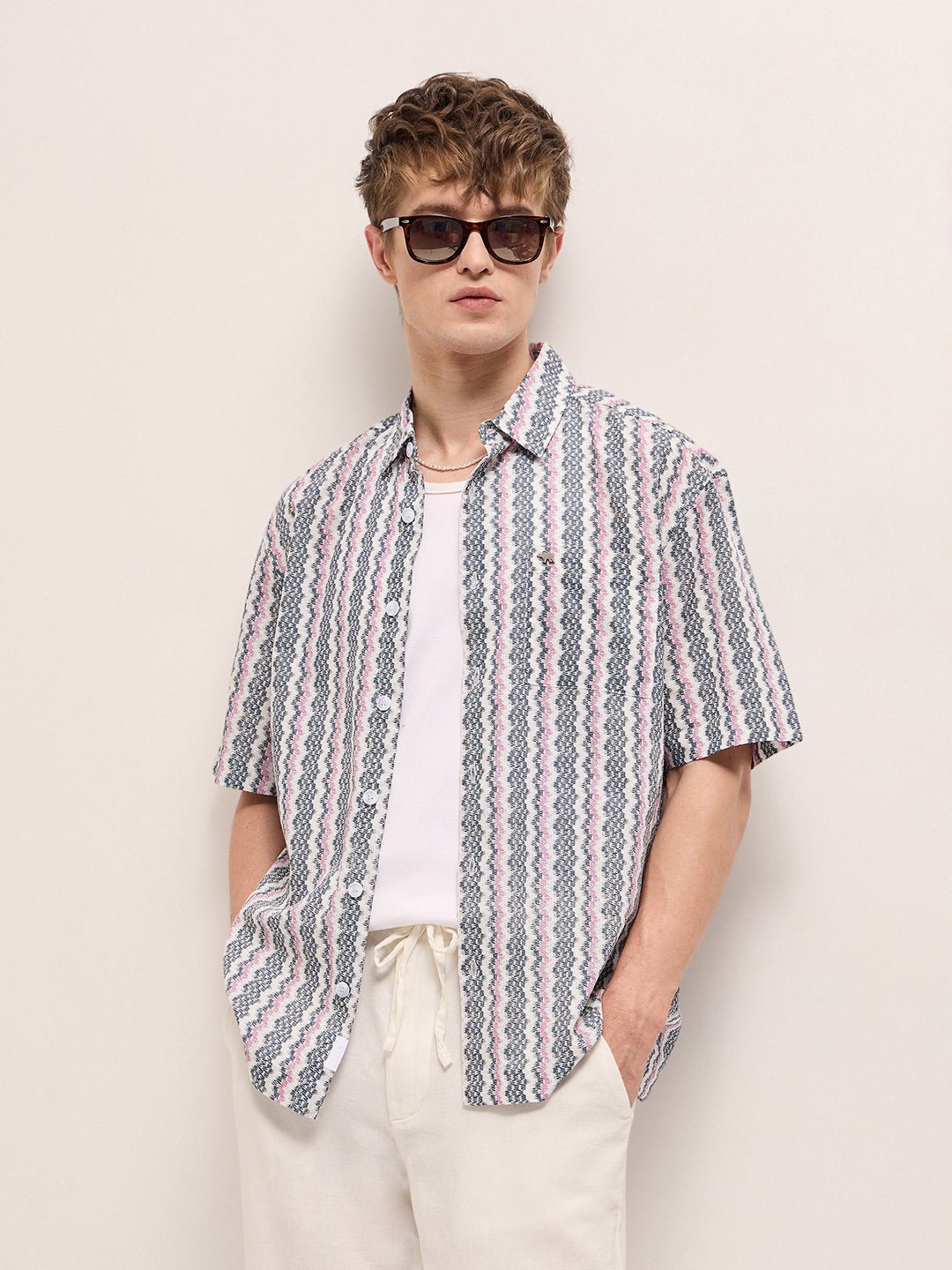 Men's Multicolor Casual Regular Fit Printed Half Sleeves Shirt