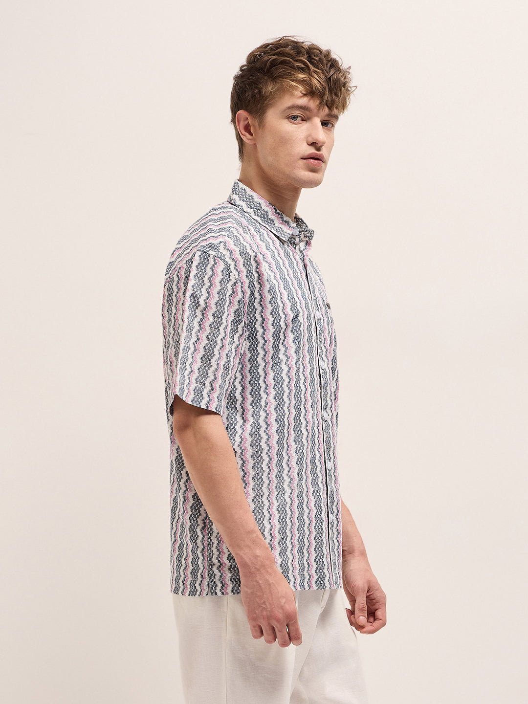 Men's Multicolor Casual Regular Fit Printed Half Sleeves Shirt