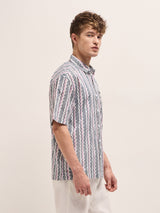 Men's Multicolor Casual Regular Fit Printed Half Sleeves Shirt
