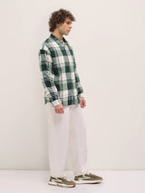 Men's Green Casual Regular Fit Checked Full Sleeves Shirt