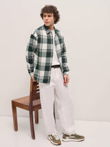 Men's Green Casual Regular Fit Checked Full Sleeves Shirt