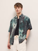 Men's Green Casual Regular Fit Printed Half Sleeves Shirt
