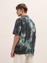 Men's Green Casual Regular Fit Printed Half Sleeves Shirt