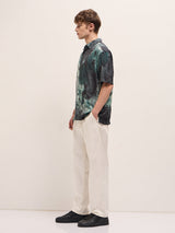 Men's Green Casual Regular Fit Printed Half Sleeves Shirt