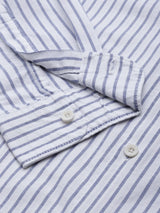 Men's White Casual Striped Button-Down Casual Shirt