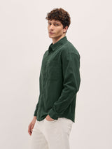 Men's Green Casual Regular Fit Solid Full Sleeves Shirt