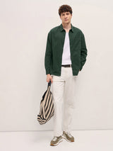 Men's Green Casual Regular Fit Solid Full Sleeves Shirt