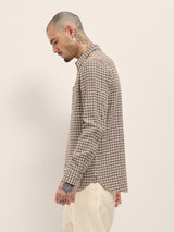 Men's Brown Casual Slim Fit Checked Full Sleeves Shirt