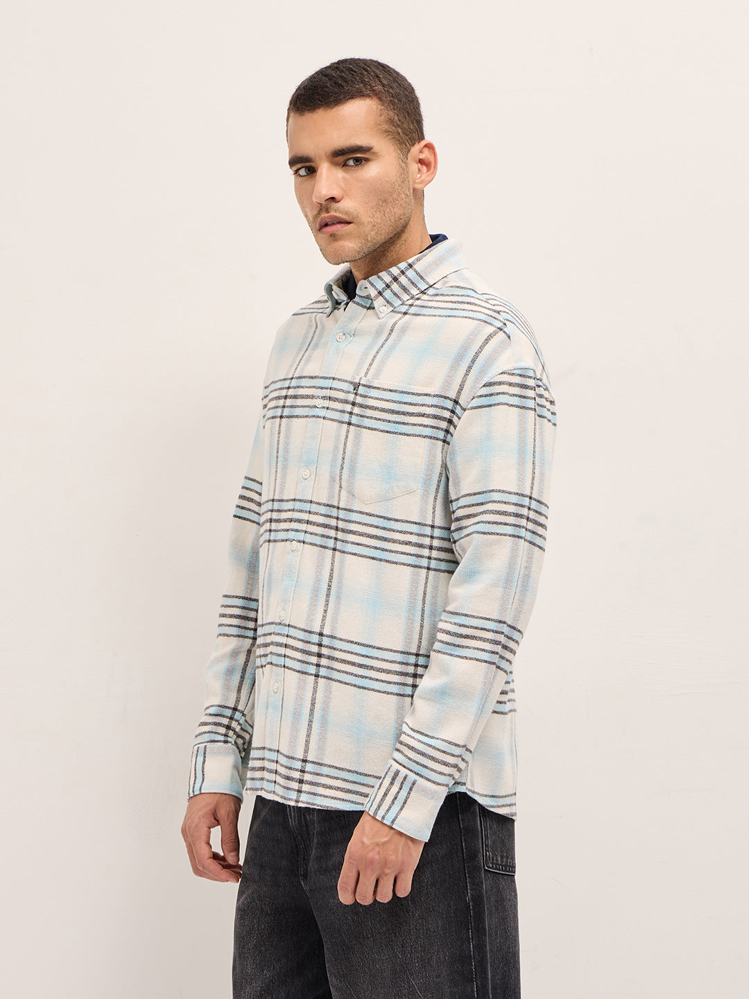 Men's Multicolor Casual Regular Fit Checked Full Sleeves Shirt