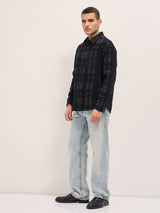 Men's Grey Casual Regular Fit Checked Full Sleeves Shirt