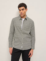 Men's Green Casual Slim Fit Checked Full Sleeves Shirt