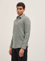 Men's Green Casual Slim Fit Checked Full Sleeves Shirt