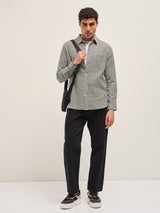 Men's Green Casual Slim Fit Checked Full Sleeves Shirt
