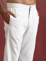 Men's White Cotton Co-ord set