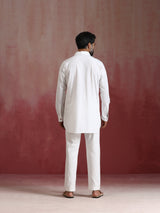 Men's White Cotton Co-ord set