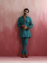 Men's Blue Cotton Reg Co-ord set