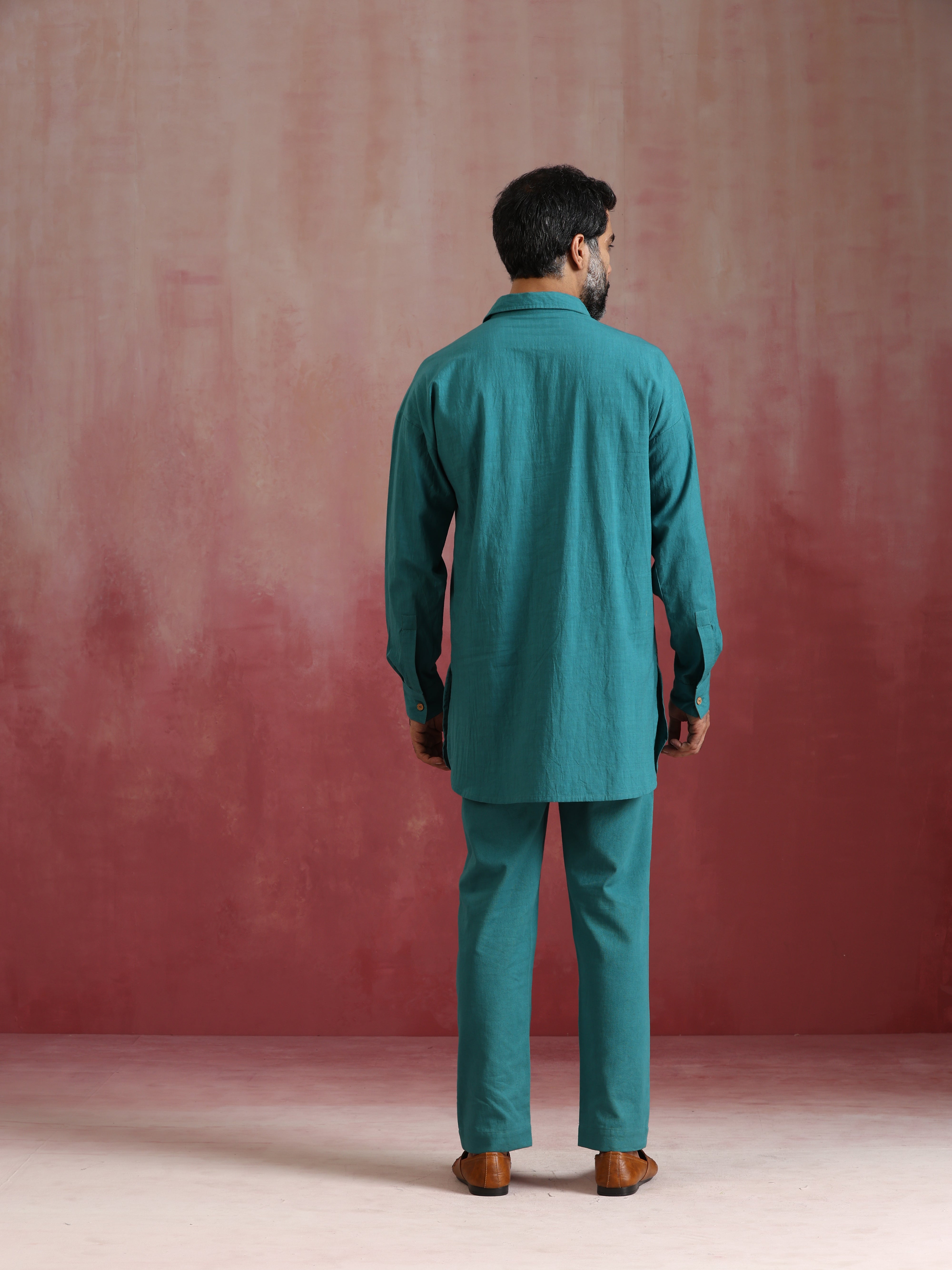 Men's Blue Cotton Reg Co-ord set