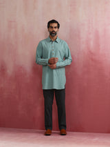Men's Blue Cotton Kurta